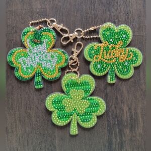 St. Patrick's Day Diamond Art Purse/Keychain Shamrock Charms 3/$15